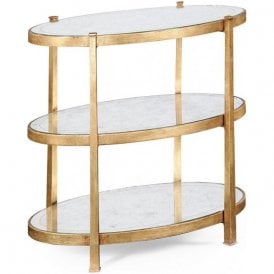 3-Tier Glass Side Table, Gold