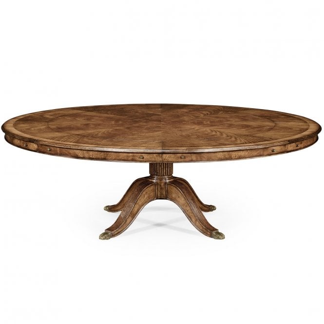 8-12 Seater Round Extending Dining Table 66'', Walnut