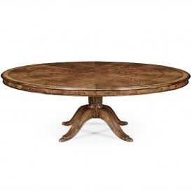 8-12 Seater Round Extending Dining Table 66'', Walnut