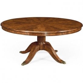 8 Seater Round Walnut Dining Table 66'' 