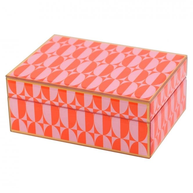 Abba Pink Glass Decorative Box - Small