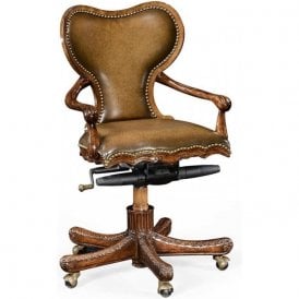 Adjustable Desk Chair In Antique Leather
