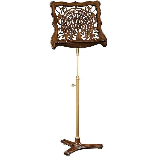 Adjustable Wooden Music Stand With Fretwork 
