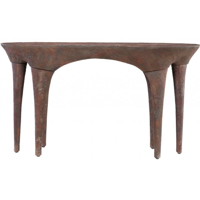 Akio Wabi Sabi Aged Copper Console Table 