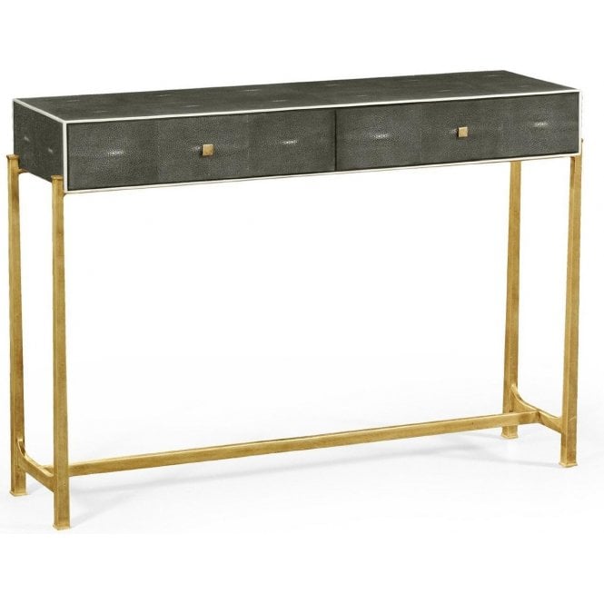 Art Deco Grey Leather Console Table
