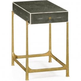 Art Deco Grey Leather Side Table