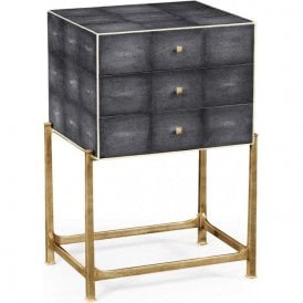 Art Deco Grey Leather Tall Chest of Drawers 