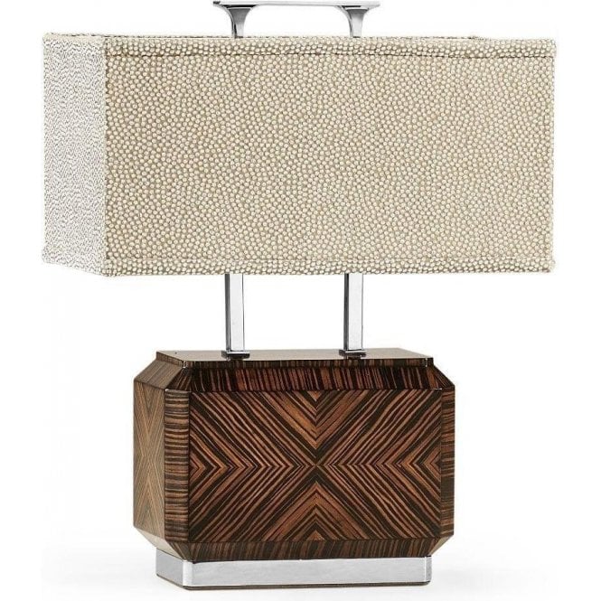 Art Deco Table Lamp With Silk Shade 
