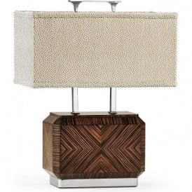Art Deco Table Lamp With Silk Shade 
