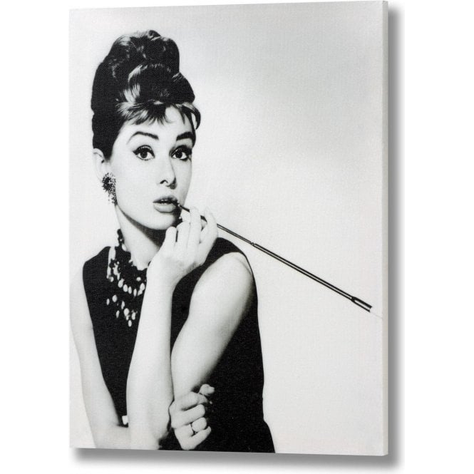 Audrey Hepburn Black And White Canvas Print 