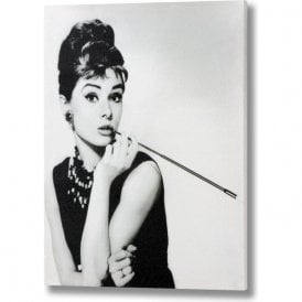 Audrey Hepburn Black And White Canvas Print 