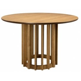Barlet Art Deco Oak Round Dining Table 120cm
