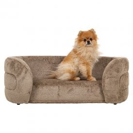 Beige Chenille Dog Bed 