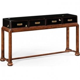 Black 4 Drawer Console Table With Butterflies