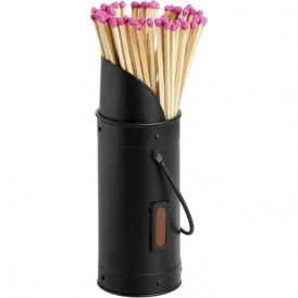 Black Matchstick Holder With 60 Matches/Mini Hod Match Holder