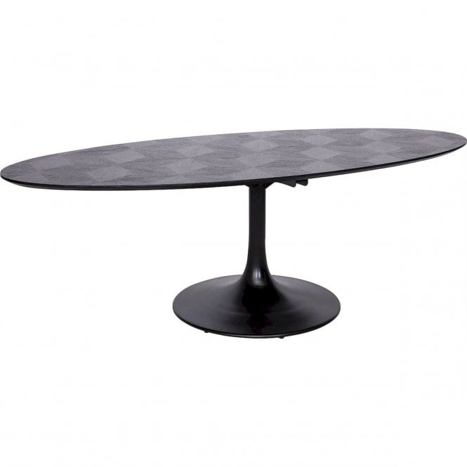 Blax Mid Century Black 8 Seater Dining Table 100'', Oval