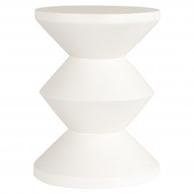 Bloomstone Modern White Round Side Table 