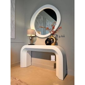 Bloomstone Modern White Stone Console Table 