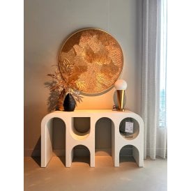 Bloomstone Wabi Sabi White Arched Console Table