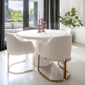 Bloomstone Wabi Sabi White Round Dining Table 130cm
