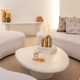 Bloomstone White Stone Coffee Table 