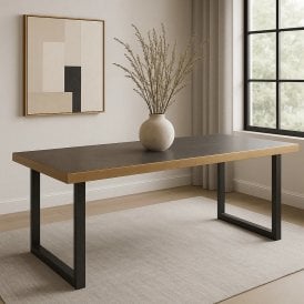 Bloomville Mid Century Grey Dining Table 80'' 
