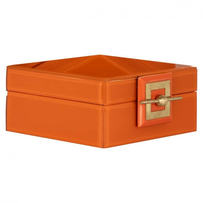 Bodine Orange Glass Decorative Box - Small