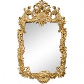 Carved Gold Rococo Style Mirror