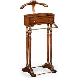 Clothes Valet Stand with Drawer, Walnut