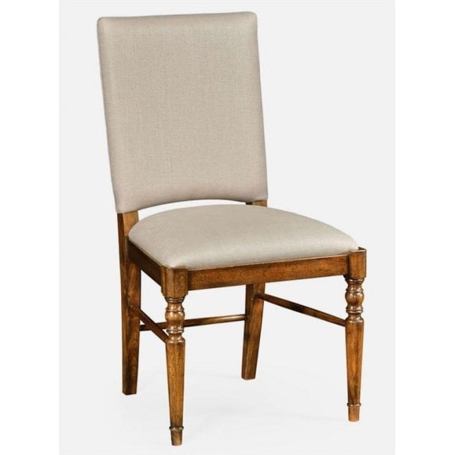 Country Upholstered Walnut Dining Chair