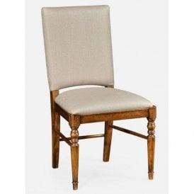 Country Upholstered Walnut Dining Chair