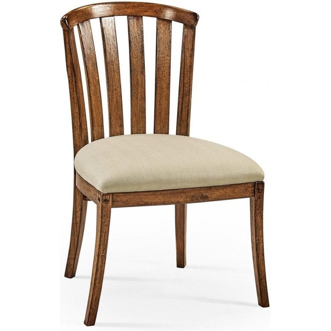 Curved Back Dining Chair In Country Style - Walnut