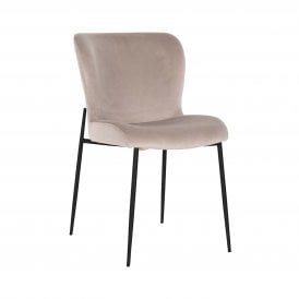 Darby Grey Dining Chair In Khaki Velvet