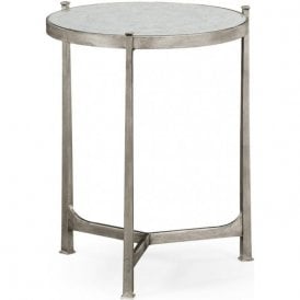 Designer Glass Side Table, Silver
