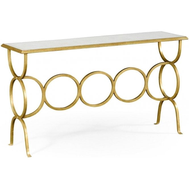 Designer Mirrored Gold Console Table
