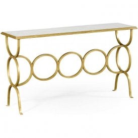 Designer Mirrored Gold Console Table