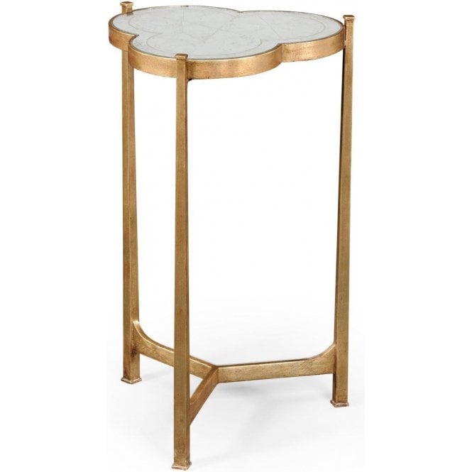 Designer Mirrored Side Table, Gold