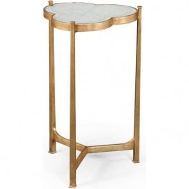 Designer Mirrored Side Table, Gold