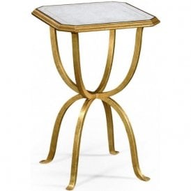 Designer Mirrored Small Side Table, Gold