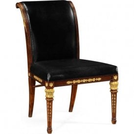 Empire Side Chair With Black Leather 