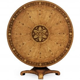 Flip Top Round Centre Table 48'' With Floral Marquetry