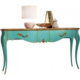 French Blue Painted Console Table 