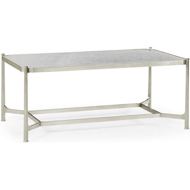 French Mirrored Coffee Table, Silver