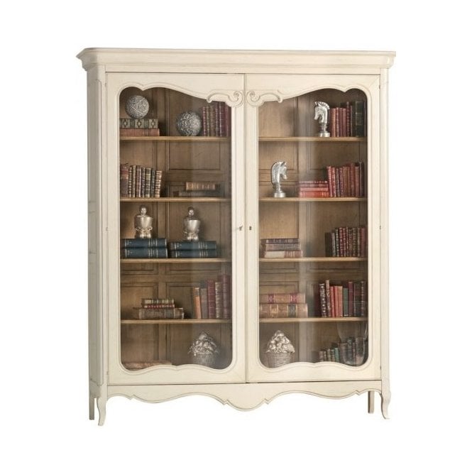 French Painted White Display Cabinet/Bookcase, Louis XV