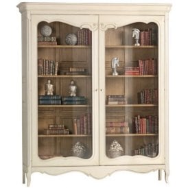 French Painted White Display Cabinet/Bookcase, Louis XV