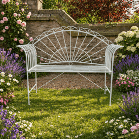 Garden Metal Bench In Provence Style