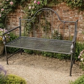 Garden Metal Bench In Vintage Style - Grey