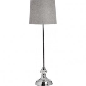 Genoa Contemporary Silver Tall Table Lamp