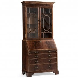 Georgian Mahogany Bookcase Writing Desk Cabinet