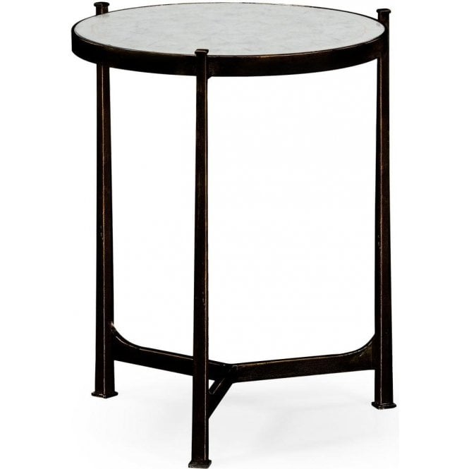 Glass Round Side Table, Black
